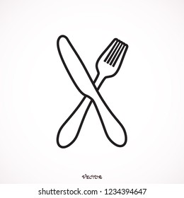 	
Vector icon fork with a knife