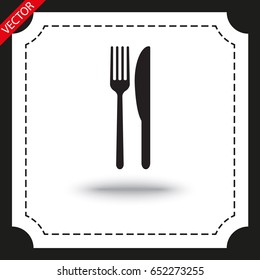 Vector icon fork with a knife