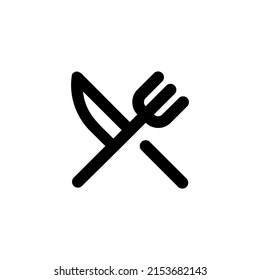 Vector icon fork with a knife. Cutlery symbol in simple linear style. Vector EPS 10