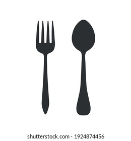 Vector icon fork with a knife. Vector illustration