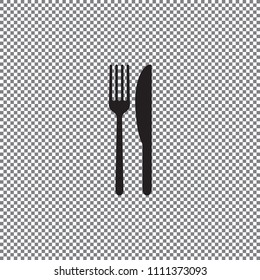 Vector icon fork with a knife on a transparent background