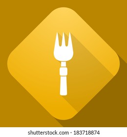 Vector icon of Fork with a long shadow