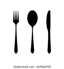 Vector icon of fork, spoon and knife.