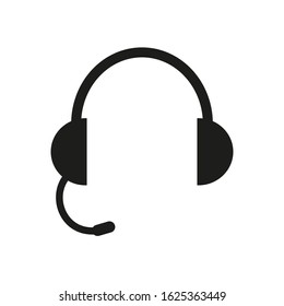 vector icon, in the form of headphones with microphone