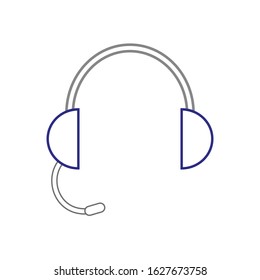 vector icon, in the form of headphones with microphone