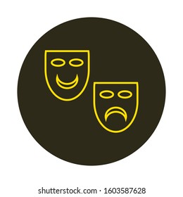 vector icon in the form of theater masks
