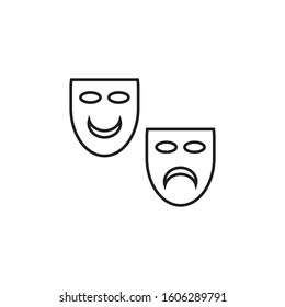 vector icon in the form of theater masks