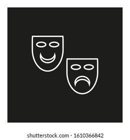 vector icon in the form of theater masks