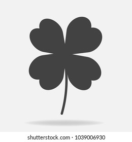 Vector icon four-leafed clover. Vector illustration on a gray background
