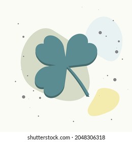 Vector icon four-leafed clover on multicolored background. Layers grouped for easy editing illustration. For your design.