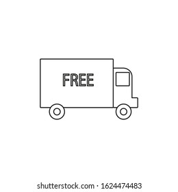 vector icon, free shipping van