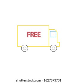 vector icon, free shipping van
