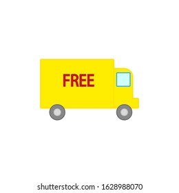 vector icon, free shipping van