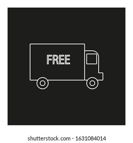 vector icon, free shipping van