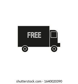 vector icon, free shipping van