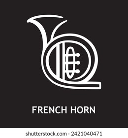 vector icon for french horn, musical instruments