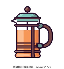 Vector icon french press coffee isolated
