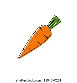 Vector icon of fresh carrots on a white background.