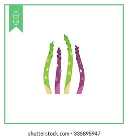 Vector icon of fresh green asparagus stems