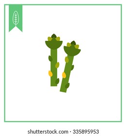Vector icon of fresh green asparagus stems