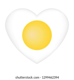 Vector icon fried egg in a heart shape. Happy Valentine"s day illustration. Eps 10