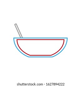 vector icon of fruit punch in punch bowl
