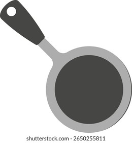 Vector icon of a frying pan with a handle. Frying pan for cooking food. Kitchen utensils. Vector illustration on a white background.