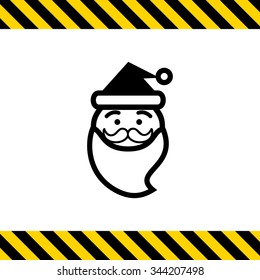 Vector icon of funny Santa Claus face