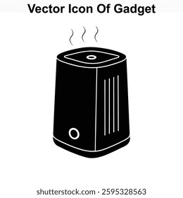 Vector Icon Of Gadget Black and White Modern Device Illustration