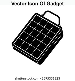 Vector Icon Of Gadget Portable Solar Panel Charger Device