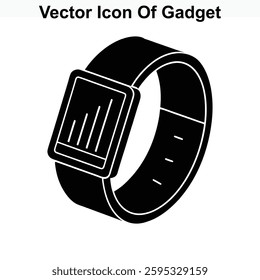 Vector Icon Of Gadget Smartwatch Digital Wristwatch Electronic Device Modern Technology Wearable Accessory Fitness Tracker Health Monitor Smartband Timepiece Wristband