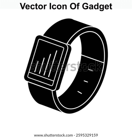 Vector Icon Of Gadget Smartwatch Digital Wristwatch Electronic Device Modern Technology Wearable Accessory Fitness Tracker Health Monitor Smartband Timepiece Wristband