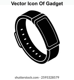 Vector Icon of Gadget Smartwatch Wristband Fitness Tracker Device