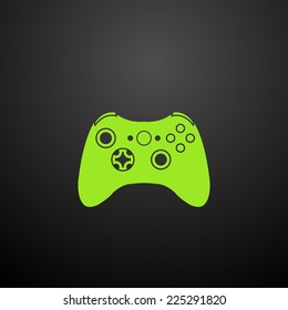 Vector icon the game controller, isolated on a black background for your design