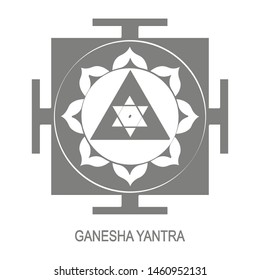 Vector icon with Ganesha Yantra Hinduism symbol
