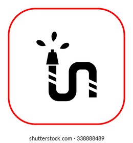 Vector icon of garden hose pouring water