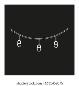 vector icon, garland of lights with white background