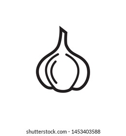 
Vector icon of a garlic on a white background.