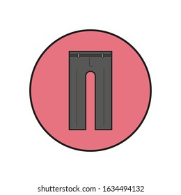 vector icon, garment of pants on white background