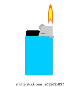 Vector icon of a gas lighter with a small flame at the tip, 
used for lighting cigarettes, candles, or stoves, 
illustration in flat art style.