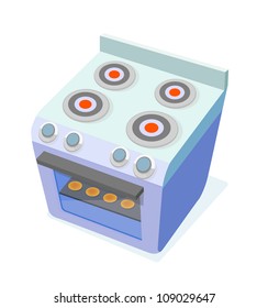 estufa de gas de icono vector
