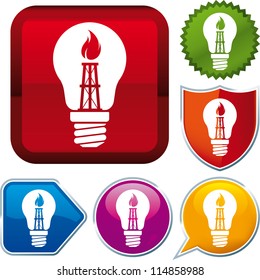 vector icon gas tower lightbulb
