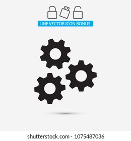 Vector icon gear mechanism 10 EPS