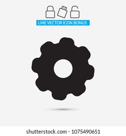 Vector icon gear mechanism 10 EPS