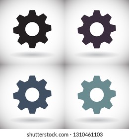 Vector icon gear mechanism 10 EPS