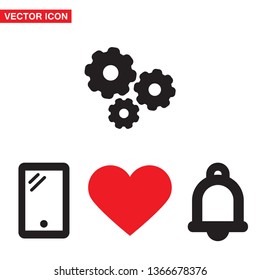 Vector icon gear mechanism 10 EPS