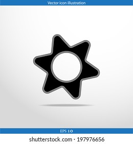 Vector icon of gears in circle, flat design
