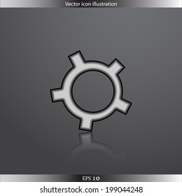 Vector icon of gears, flat design. Business work.