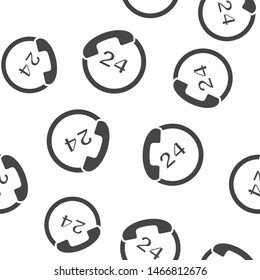 Vector icon gears wheel and clock the working process. Illustration gears in motion seamless pattern on a white background.