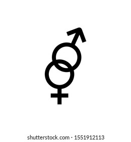 Icono vectorial de género en EPS 10 en fondo blanco usado para diseño gráfico y web
